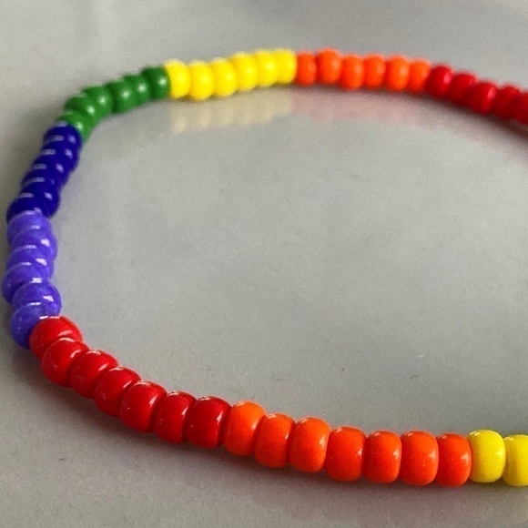 PRIDE Stretch Beaded Anklet 8.5 inch - Picture 3 of 9
